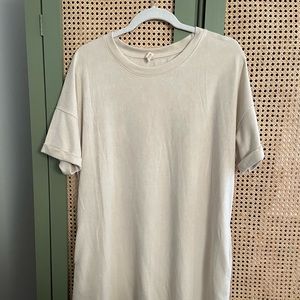 Cream Suede Shift Dress